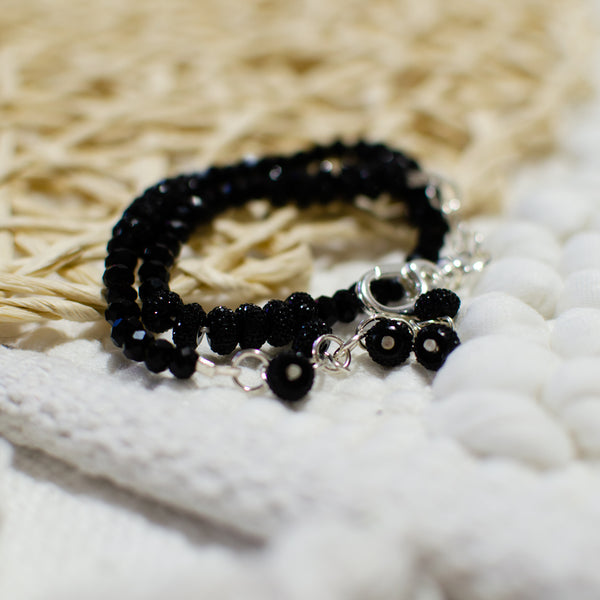 Black Sparkle Wrap Bracelet