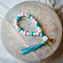 Beaded Wristlet - White Arches