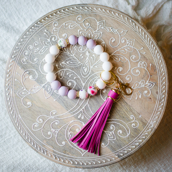 Beaded Wristlet - Lavender & Pink