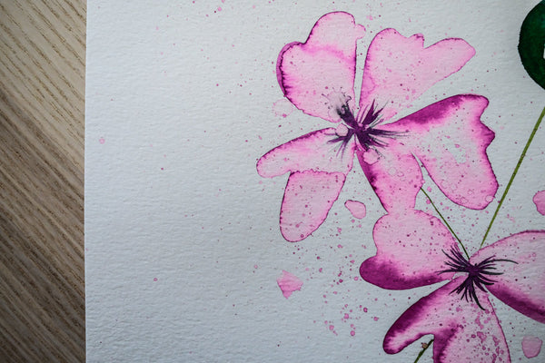 Splatter Pink Flower - Art Print