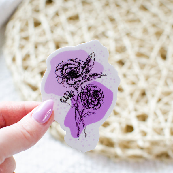 Purple Floral Sticker