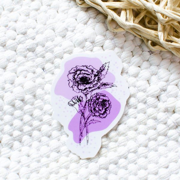 Purple Floral Sticker